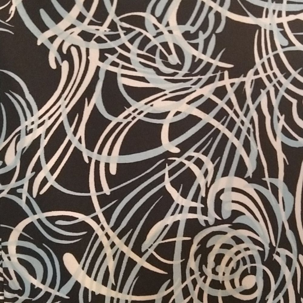 LOFT Swirl and Swish in Elegance Dress Size 10 Stretchy Blue and Black Print - Picture 6 of 9